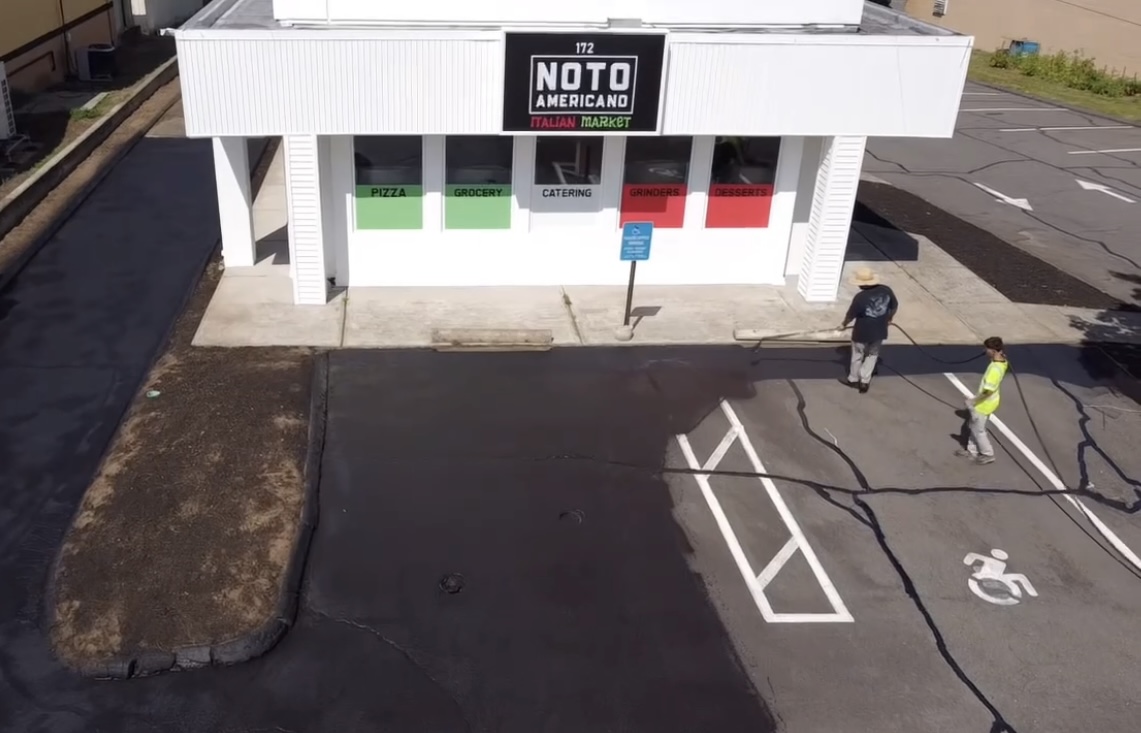 Commercial lot sealcoating and striping